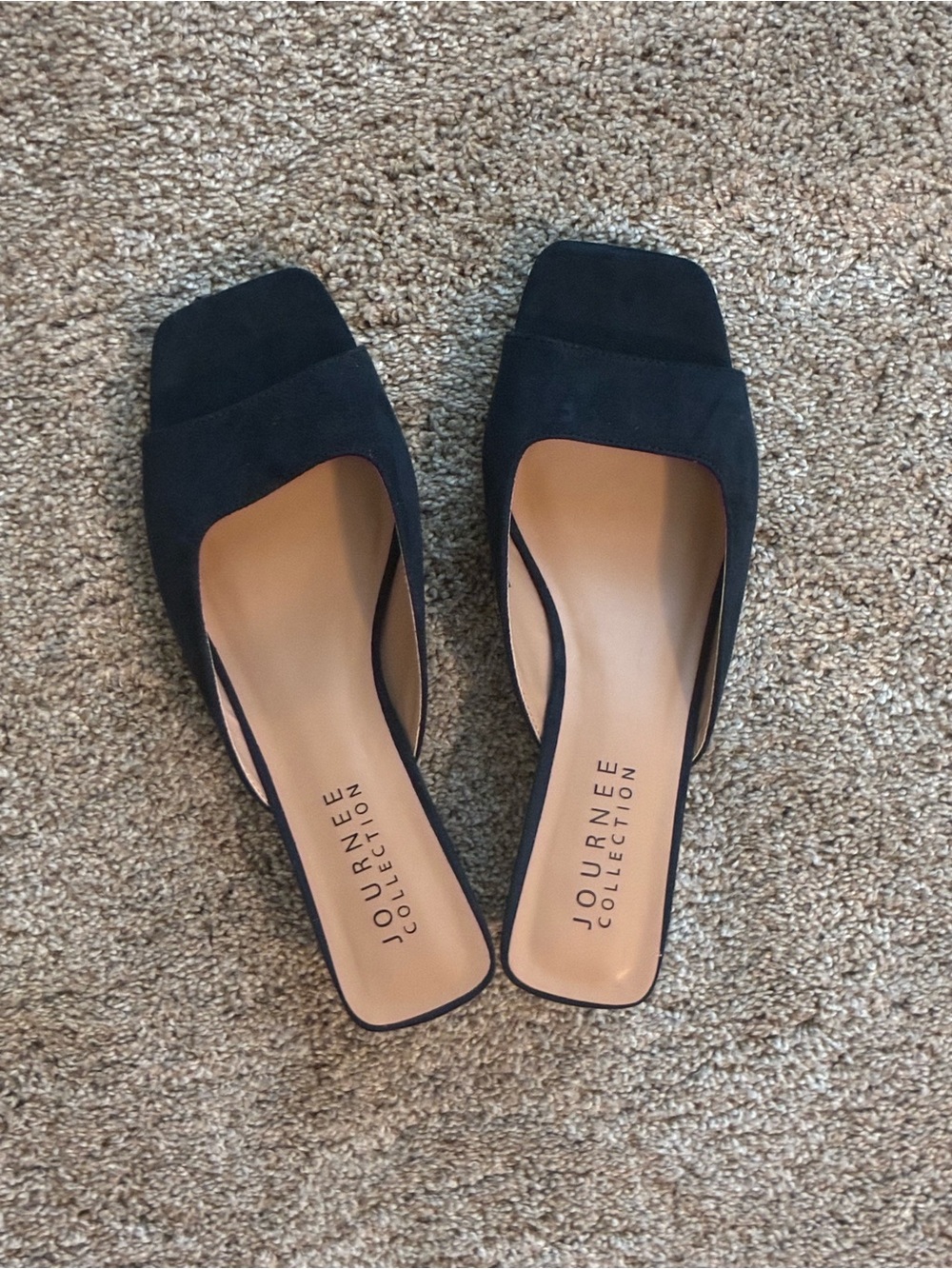 Journee Collection Navy Square-Toe Slide Mules